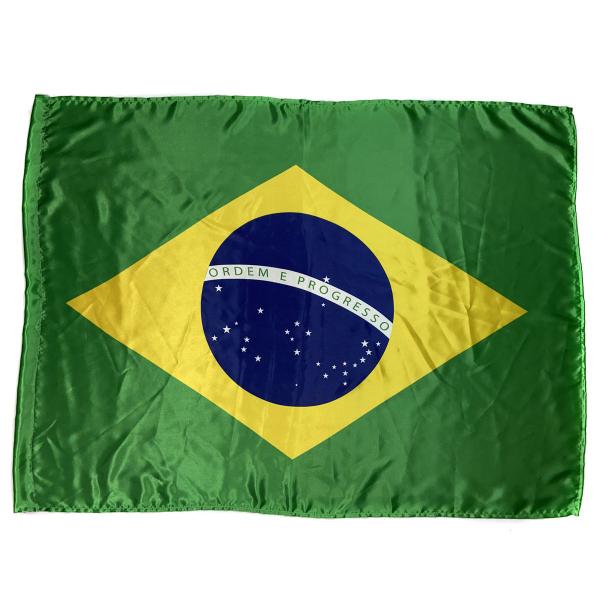 Imagem de Bandeira do Brasil Oficial Seleção Copa do Mundo em Cetim Brilhante - Tamanho Médio 80cm x 55cm