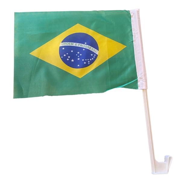 Imagem de Bandeira do Brasil P/ Carro Copa do Mundo ref: 246 Kit 2 Unidades