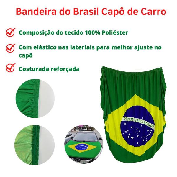 Imagem de Bandeira Do Brasil Para Capô Carro Copa do Mundo 110x150 cm