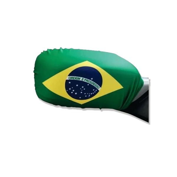 Imagem de Bandeira Do Brasil Para Retrovisor Carro - Par Torcida Seleção Brasileira Torcedor Verde e Amarelo Futebol