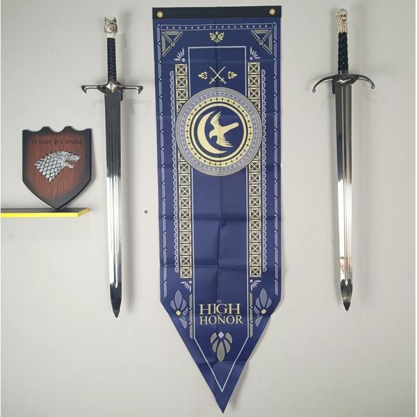 Imagem de Bandeira Flâmula Com Brasão Casa Arryn Game Of Thrones