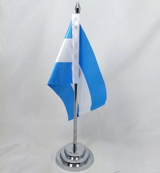 Imagem de Bandeira Mesa Dupla Face Argentina Mastro 29 Cm (20x14cm)