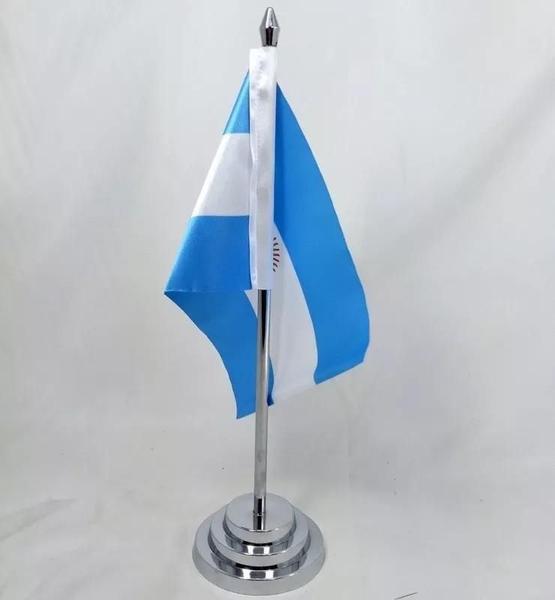 Imagem de Bandeira Mesa Dupla Face Argentina Mastro 29 Cm (20X14Cm)