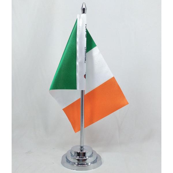 Imagem de Bandeira Mesa Dupla Face Irlanda 29 Cm Alt (mastro)