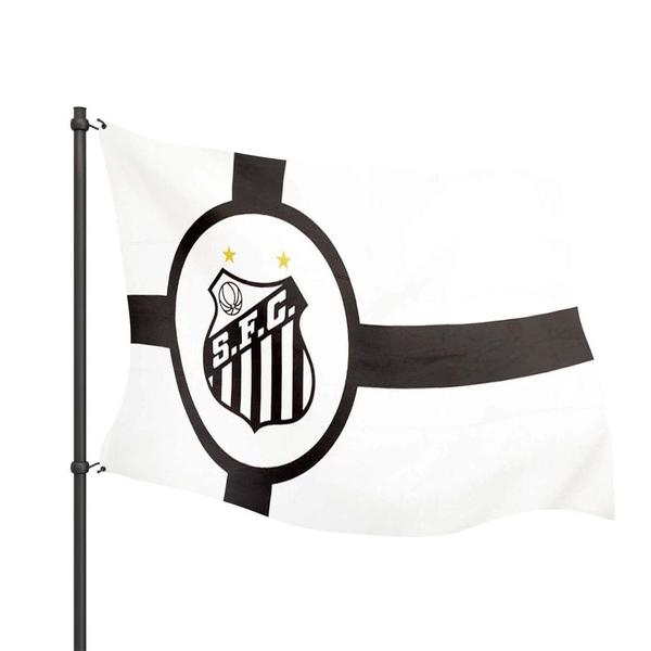 Imagem de Bandeira Oficial Do Santos 1,13x1,61m Dupla Face 2,5 Panos