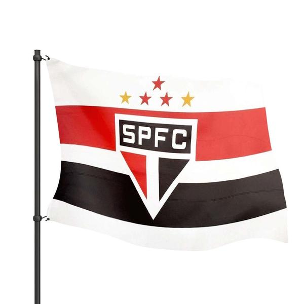 Imagem de Bandeira Oficial Do São Paulo 1,13x1,61m Dupla Face 2,5 Panos