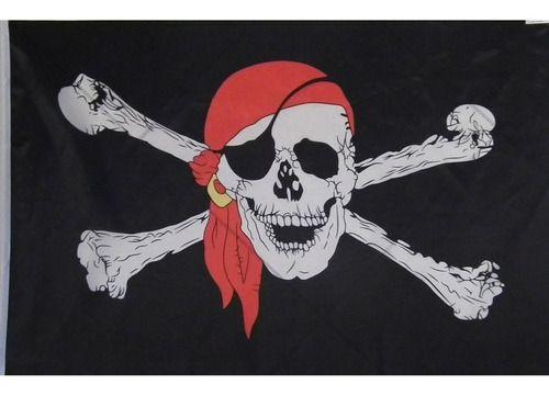 Imagem de Bandeira Pirata 1,50x0,90mt 100% Poliéster - Envio Imediato