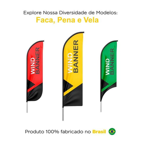 Imagem de Bandeira Wind Banner Adega Dupla Face Haste Tamanho 220X60Cm