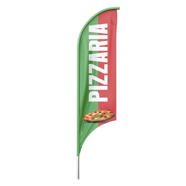 Imagem de Bandeira Wind Banner Pizzaria Dupla Face Haste Tamanho