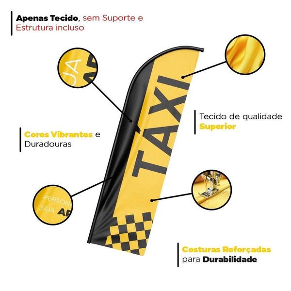 Imagem de Bandeira Wind Banner Taxi Dupla Face Somente Tecido Tamanho