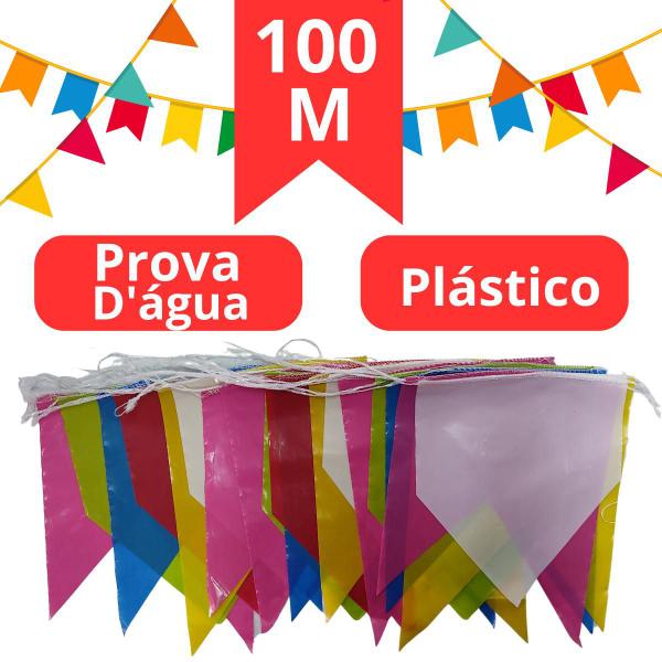 Imagem de Bandeirola Festa Junina Bandeirinhas Plasticas 100 Metros