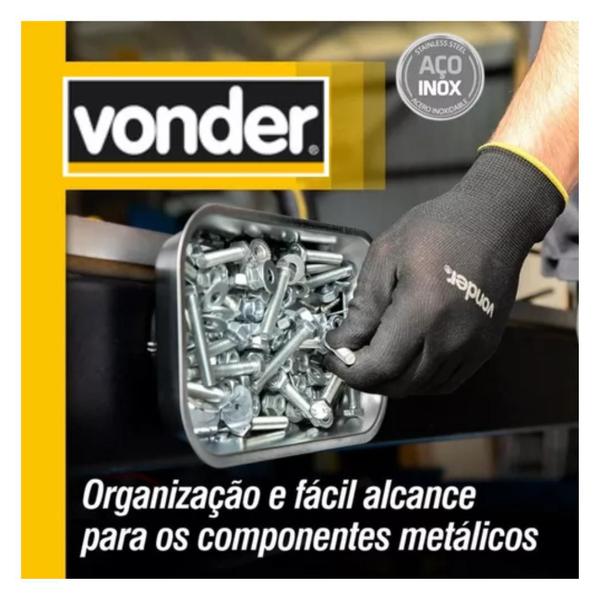 Imagem de Bandeja Aço Inox Magnética Retangular Para Parafusos Vonder