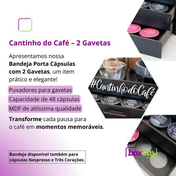 Imagem de Bandeja com 2 Gavetas Porta Cápsulas Café Dolce Gusto Preta 48 Cápsulas