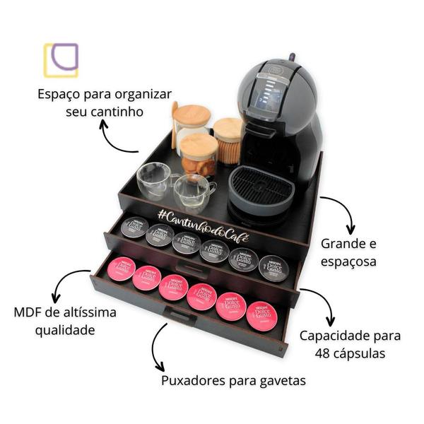 Imagem de Bandeja com 2 Gavetas Porta Cápsulas Dolce Gusto - 2 cores