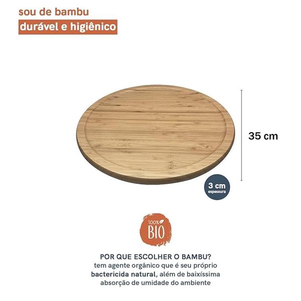 Imagem de Bandeja De Bambu Giratória 35Cm Para Servir