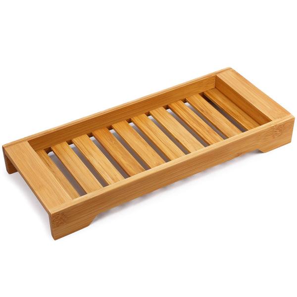 Imagem de Bandeja de banheiro MaxGear Wood Bamboo Toilet Tank Storage