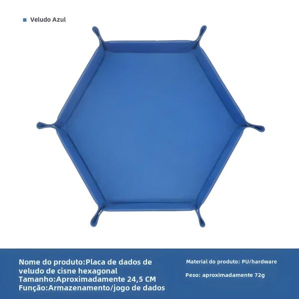 Imagem de Bandeja de Couro Hexagonal para Organização de Jogos de Tabuleiro