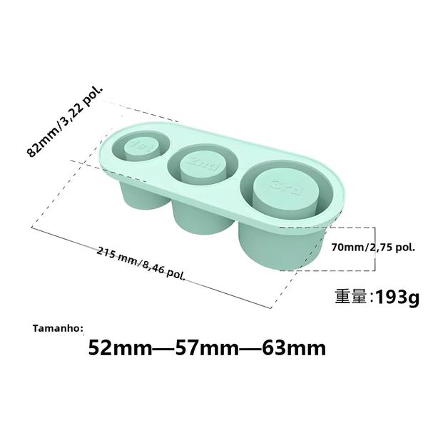 Imagem de Bandeja de Cubos de Gelo de Silicone com 3 Grades - Moldes de Cilindro Reutilizáveis para Copos Stanley