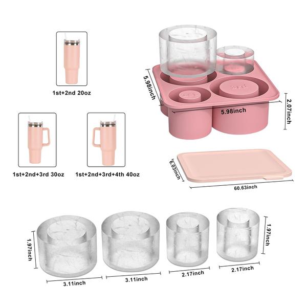 Imagem de Bandeja de cubos de gelo KENXY para copo de 1,2 L com tampa rosa de silicone