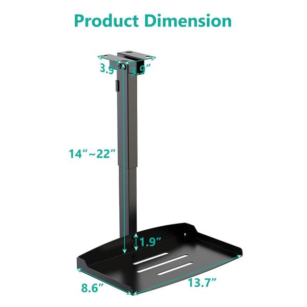 Imagem de Bandeja de montagem no teto do projetor WALI PM-005-B 10-15kg preta