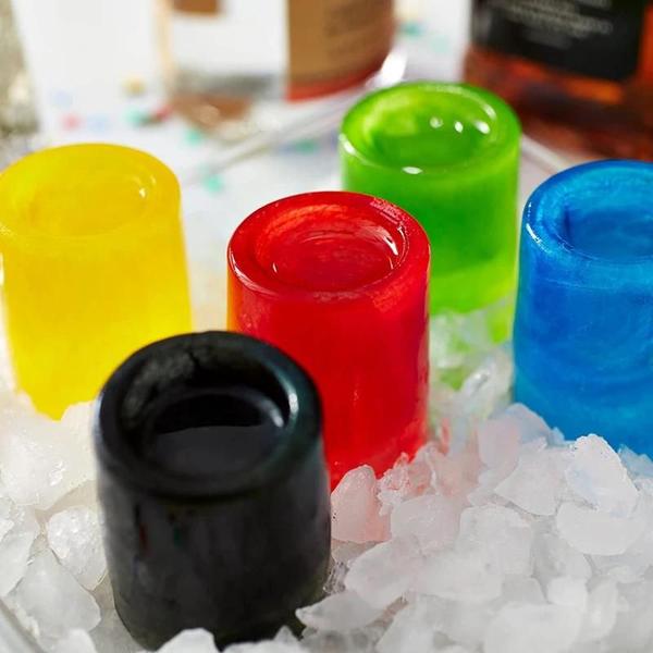 Imagem de Bandeja de Silicone para Molde de Gelo - 4 Cubos para Whisky, Cerveja e Coquetéis