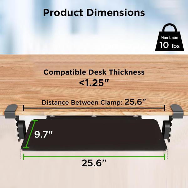 Imagem de Bandeja de teclado Uncaged Ergonomics KT4 Clamp On Under Desk