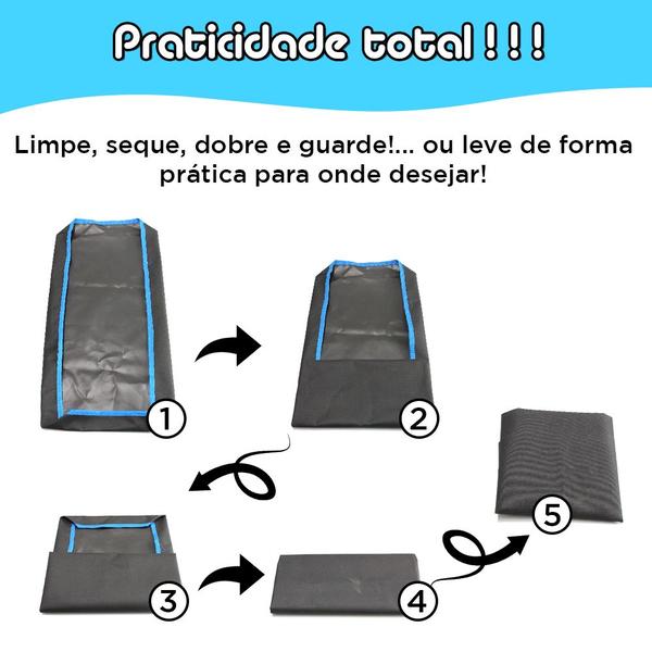 Imagem de Bandeja Higiênica 40x80 Nylon Preto com Viés Azul