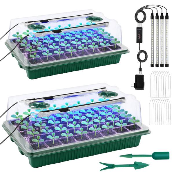 Imagem de Bandeja inicial de sementes NEWKITS com Grow Light 80 Cells, 2 pacotes