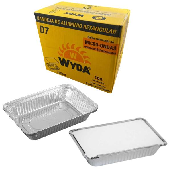 Imagem de Bandeja Marmita Aluminio Descartável D-7 750ml Wyda C/100