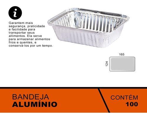 Imagem de Bandeja Marmita Alumínio Retangular Wyda D06 500ml 100 Un.