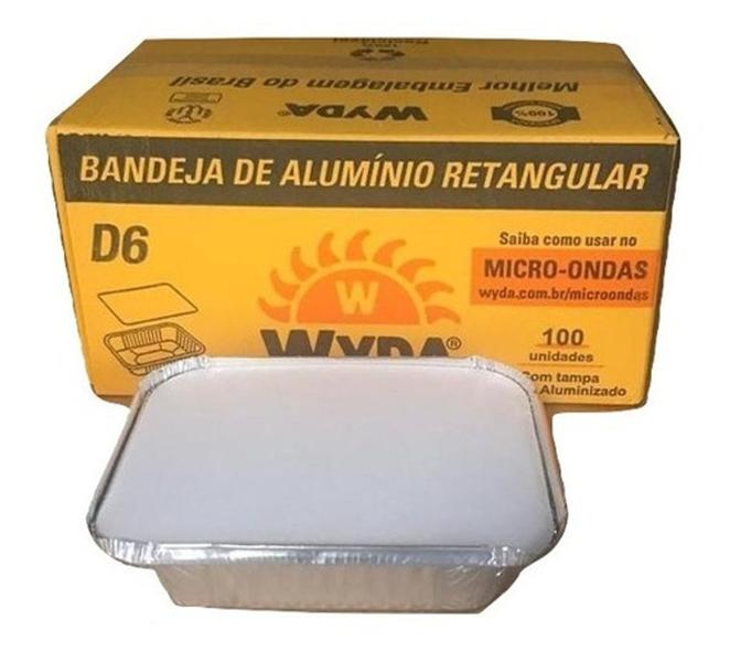 Imagem de Bandeja (marmita) retangular alumínio D6 Wyda 500ml pct c/100