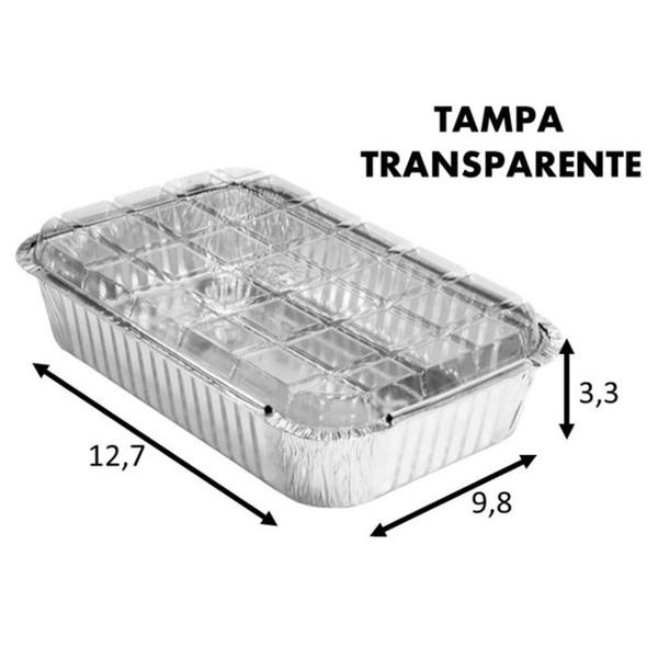 Imagem de Bandeja Marmita Tampa Pet Alumínio 220ml D-12 Fs Wyda C/100