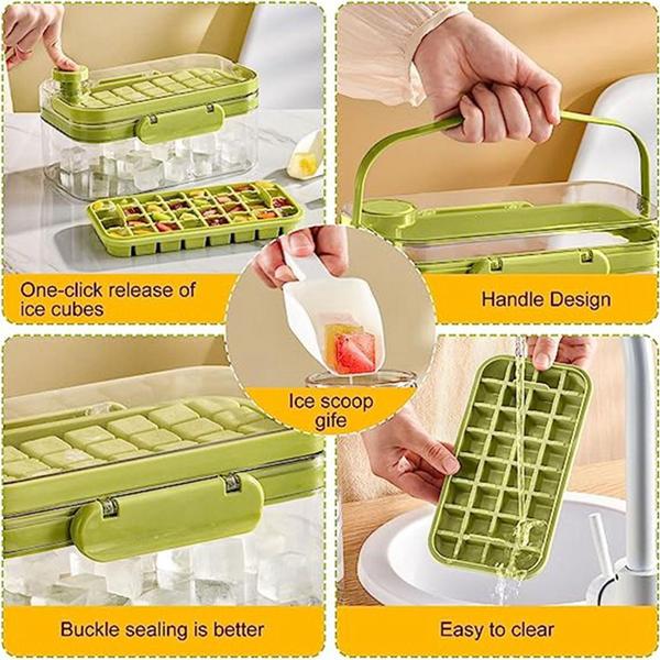 Bandeja Para Fazer Gelo Camada Dupla 64 partes Cubos gelo - ZEM Imagem de Bandeja Para Fazer Gelo Camada Dupla 64 partes Cubos gelo