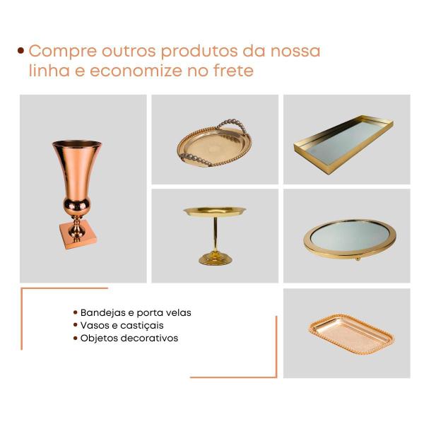 Imagem de Bandeja para Lavabo com Formato Retangular na cor Cobre com Espelho 10x20x5 cm