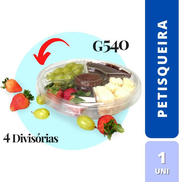 Bandeja Petisqueira 4Div Com Tp G540 Com 1 Un - GALVANOTEK Imagem de Bandeja Petisqueira 4Div Com Tp G540 Com 1 Un