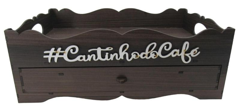 Bandeja Porta Cápsulas Três Corações Amadeirada Cantinho Do Café - Shopping Do Mdf Imagem de Bandeja Porta Cápsulas Três Corações Amadeirada Cantinho Do Café