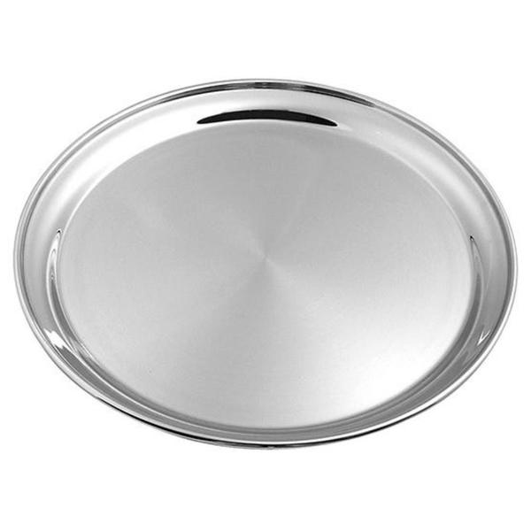 Imagem de Bandeja redonda de inox garçom multiuso 40cm - 123 útil