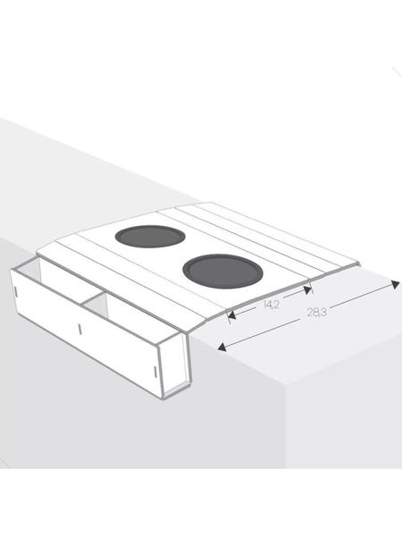 Imagem de Bandeja Suporte Braço De Sofá Porta Controle + Apoio Copo Kit 2 Unidades