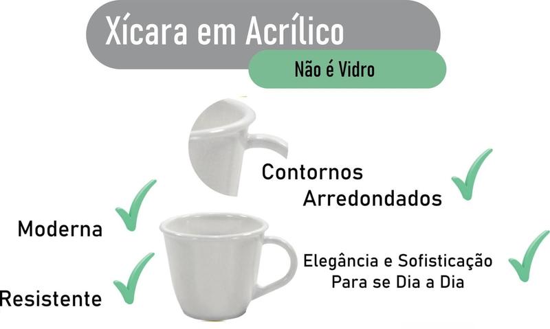 Imagem de Bandeja Verde Feliz Natal Com 6 Xícaras Acrílica 85 Ml