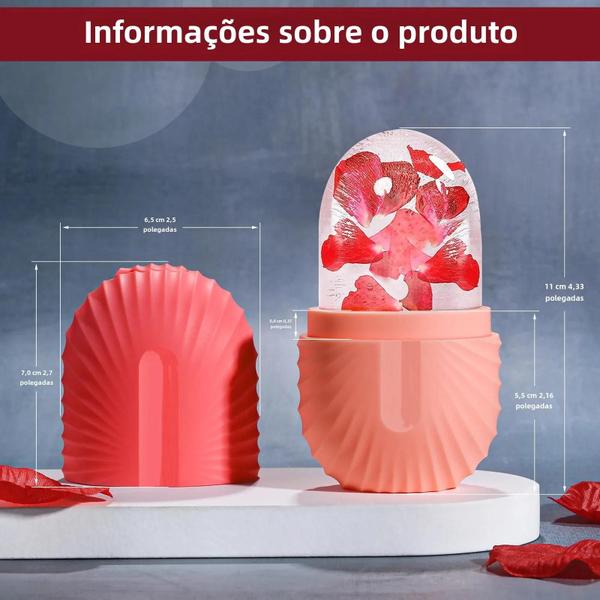 Bandejas de Gelo de Silicone para Massagem Facial - Rolo Contorno de Olhos Imagem de Bandejas de Gelo de Silicone para Massagem Facial - Rolo Contorno de Olhos