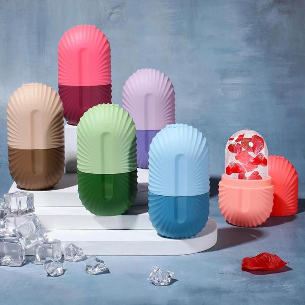 Bandejas de Gelo de Silicone para Massagem Facial - Rolo Contorno de Olhos Imagem de Bandejas de Gelo de Silicone para Massagem Facial - Rolo Contorno de Olhos