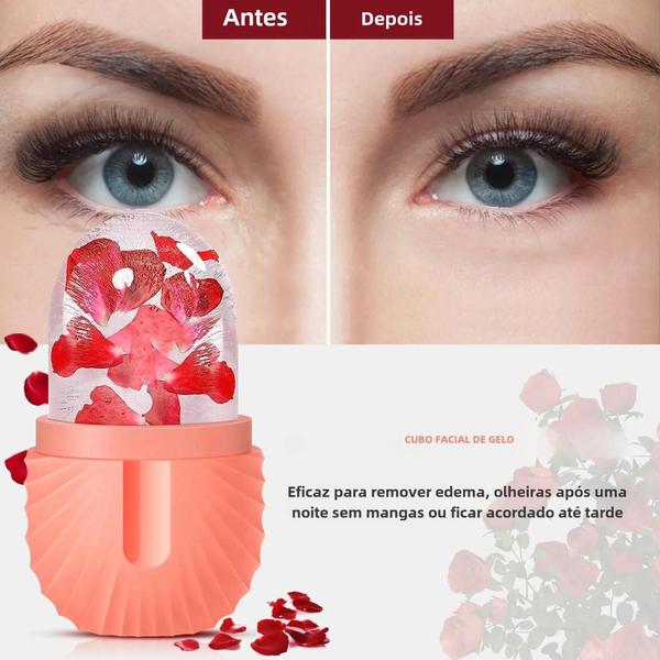 Bandejas de Gelo de Silicone para Massagem Facial - Rolo Contorno de Olhos Imagem de Bandejas de Gelo de Silicone para Massagem Facial - Rolo Contorno de Olhos