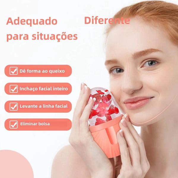 Bandejas de Gelo de Silicone para Massagem Facial - Rolo Contorno de Olhos Imagem de Bandejas de Gelo de Silicone para Massagem Facial - Rolo Contorno de Olhos