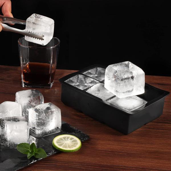 Imagem de Bandejas Ice Cube Trays Sinnsally Silicone, pacote com 2 tampas removíveis