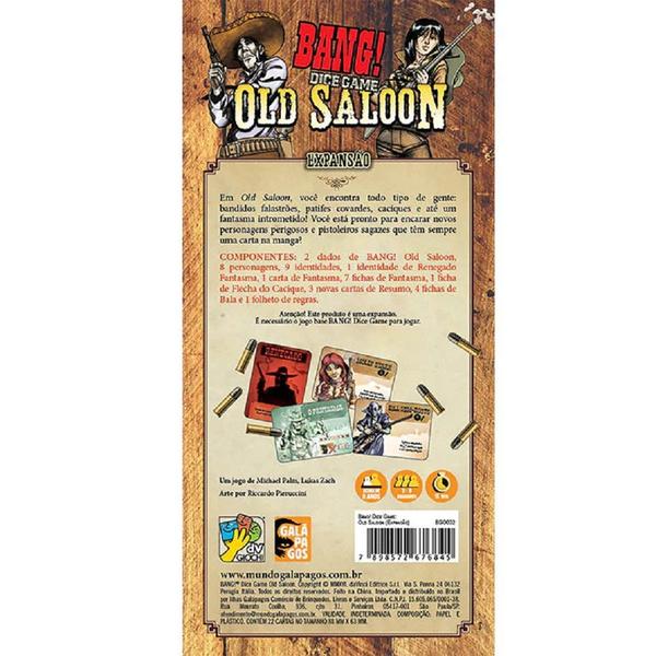 Imagem de Bang! Dice Game: Old Saloon (Expansão) - Jogo de Tabuleiro