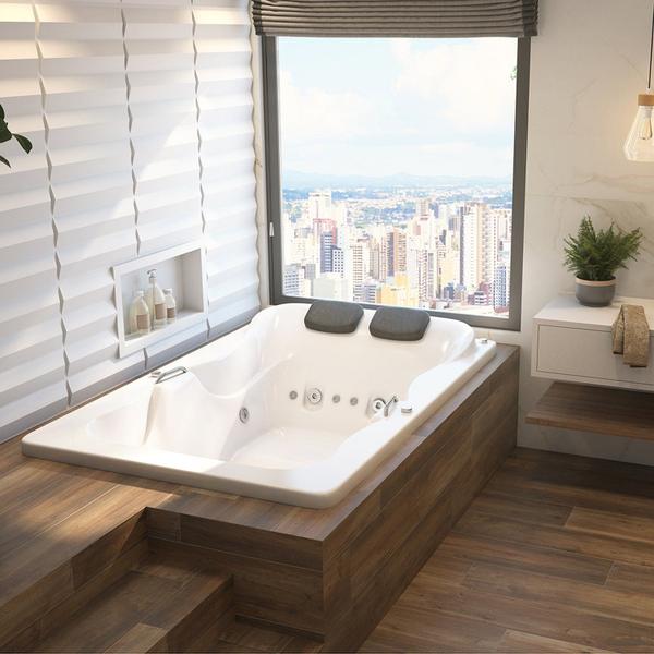 Banheira Casal de Hidromassagem Serenade Maggiore em Gel Coat Gran Luxo com Aquecedor Astra 180cm - - 220V Imagem de Banheira Casal de Hidromassagem Serenade Maggiore em Gel Coat Gran Luxo com Aquecedor Astra 180cm - - 220V