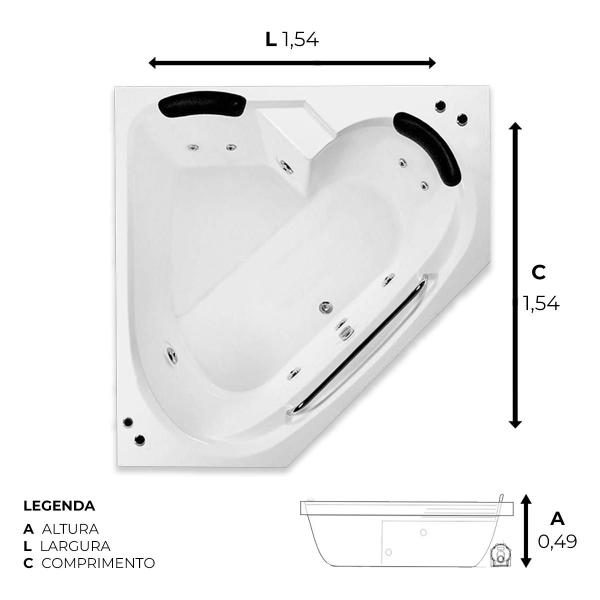 Imagem de Banheira De Canto Alpha Com Hidro