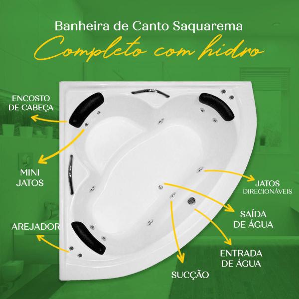 Imagem de Banheira de Canto Saquarema COMPLETA com hidro