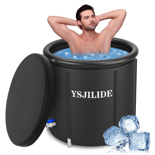 Banheira de gelo YSJILIDE portátil para atletas com tampa 320L Imagem de Banheira de gelo YSJILIDE portátil para atletas com tampa 320L