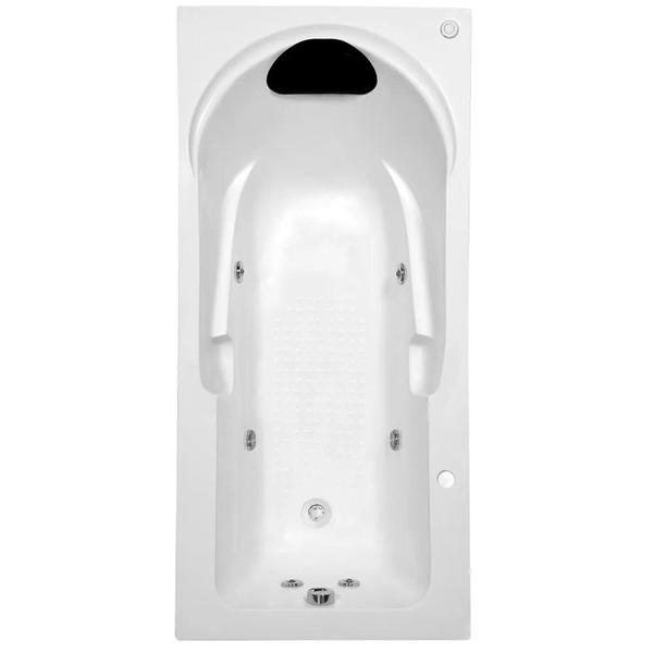 Banheira de Hidromassagem Capri Branca em Gel Coat Super Luxo 135x80x46cm - P1 - com Aquecedor - Astra Imagem de Banheira de Hidromassagem Capri Branca em Gel Coat Super Luxo 135x80x46cm - P1 - com Aquecedor